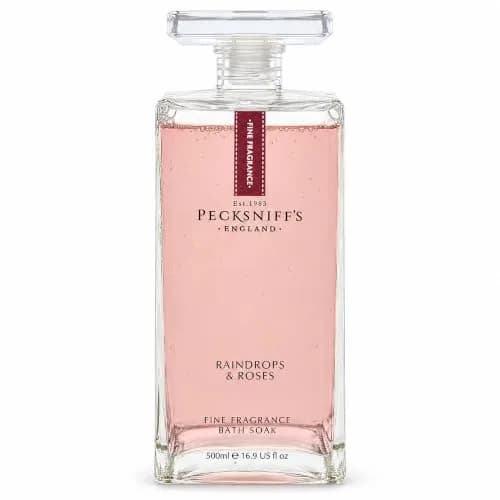Pecksniff's Prestige 500ml Bath Soak Decanter Raindrops & Roses | Floral, Relaxing Bath Experience in India thumbnail 1