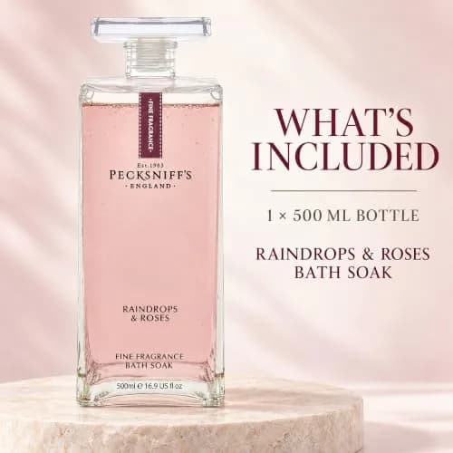 Pecksniff's Prestige 500ml Bath Soak Decanter Raindrops & Roses | Floral, Relaxing Bath Experience in India thumbnail 6
