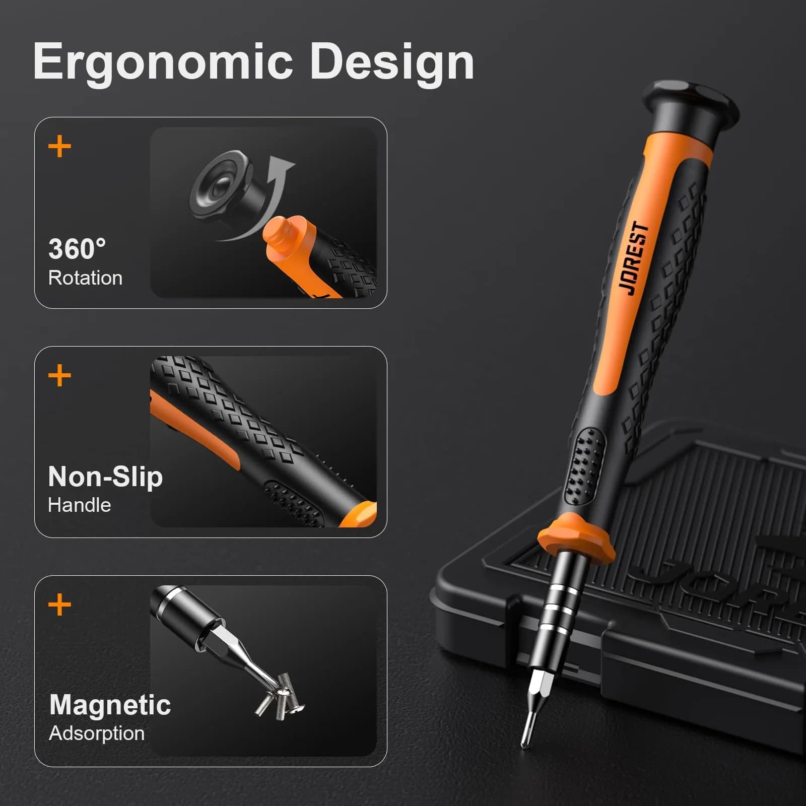 Jorest 40-Piece Precision Screwdriver Set with Torx Triwing Phillips | CRV Steel Bits & Magnetic Tip - view 2