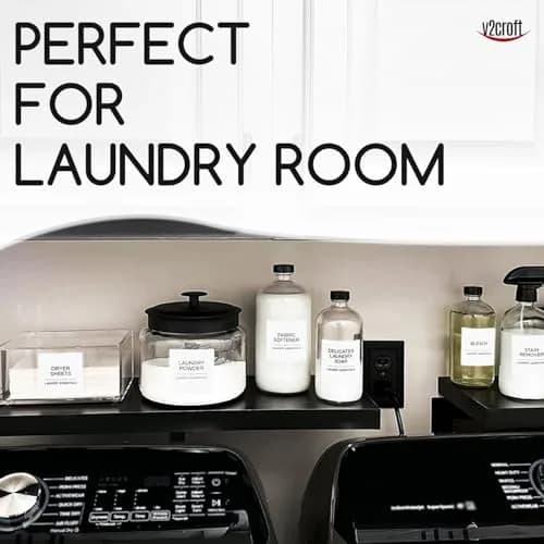 v2croft 144 PCS Laundry Room Labels Waterproof Stickers White | Minimalist Home Organization thumbnail 5