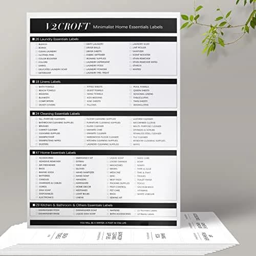 v2croft 144 PCS Laundry Room Labels Waterproof Stickers White | Minimalist Home Organization thumbnail 7