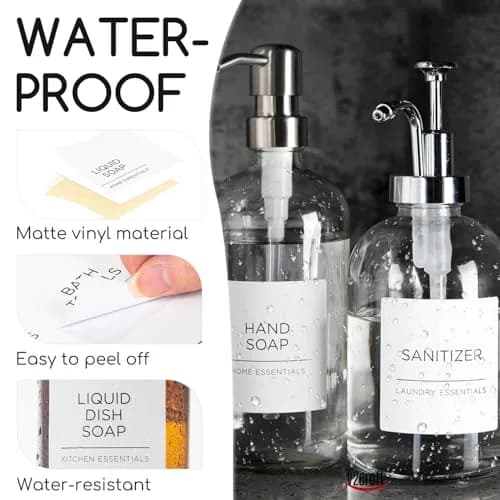 v2croft 144 PCS Laundry Room Labels Waterproof Stickers White | Minimalist Home Organization thumbnail 3