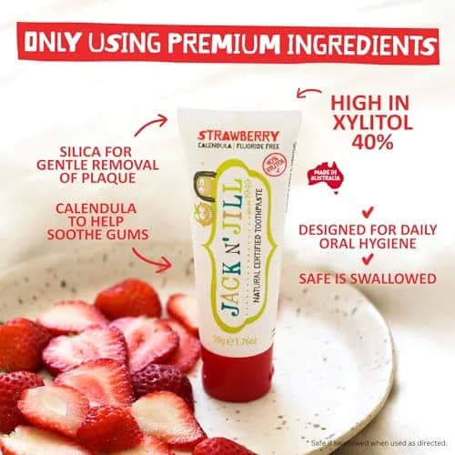 JACK N' JILL Kids Toothpaste, Fluoride Free, Flavor Free | Gentle, Natural Oral Care for Babies & Toddlers thumbnail 3
