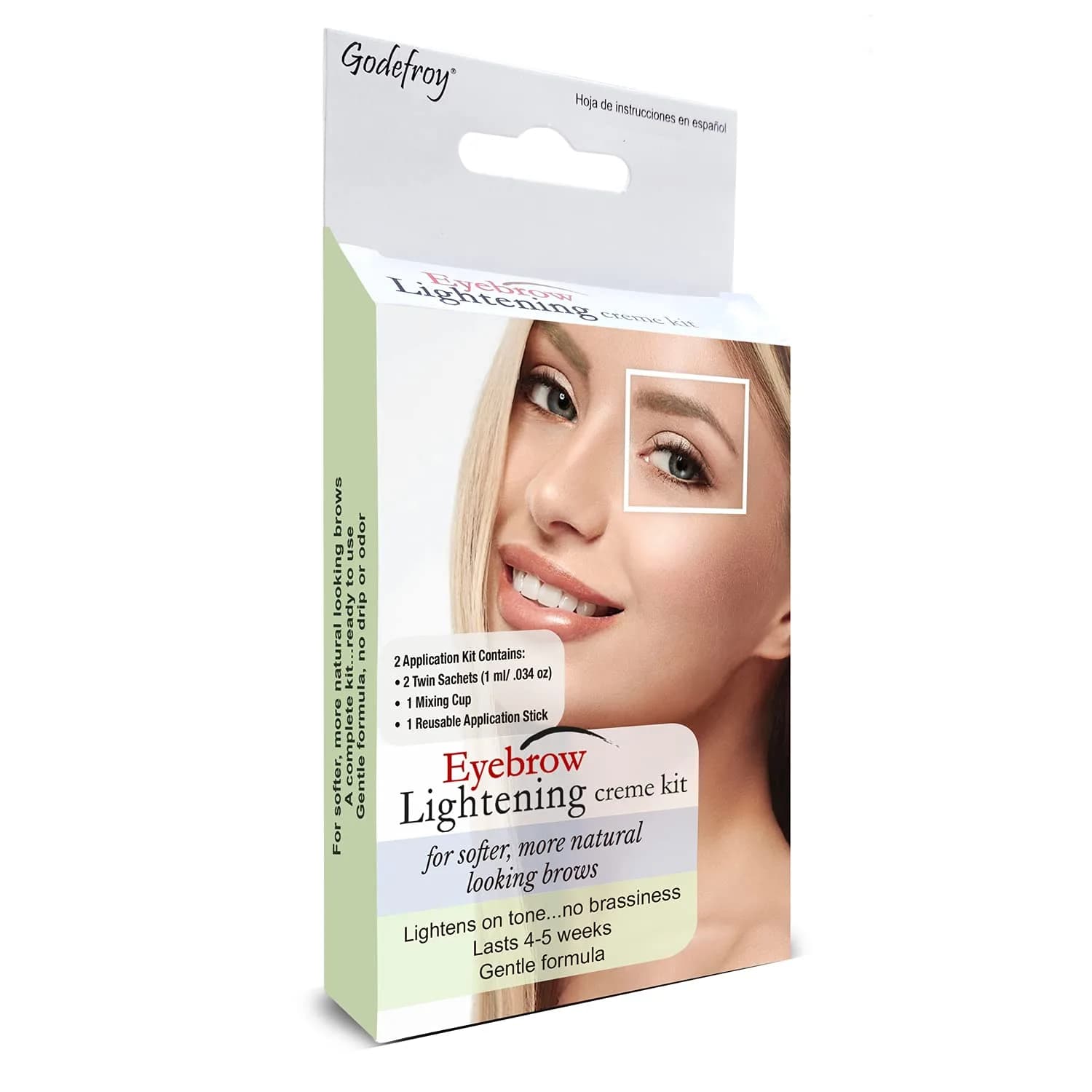 Godefroy Eyebrow Color Lightening Crème 0.34 Oz | Natural, Long-Lasting Results — Two Application Kit
