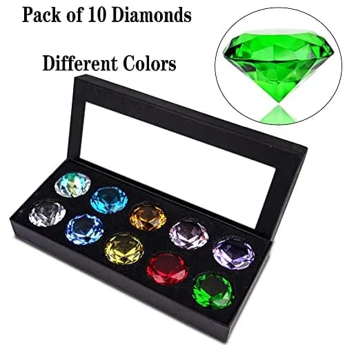 HDCRYSTALGIFTS Crystal Diamond Jewels Paperweight 40mm (1.5in) | Pack of 10 thumbnail 5