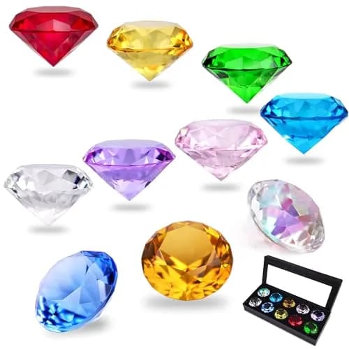 HDCRYSTALGIFTS Crystal Diamond Jewels Paperweight 40mm (1.5in) | Pack of 10 thumbnail 1