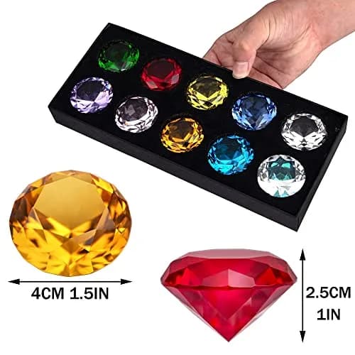 HDCRYSTALGIFTS Crystal Diamond Jewels Paperweight 40mm (1.5in) | Pack of 10 thumbnail 3