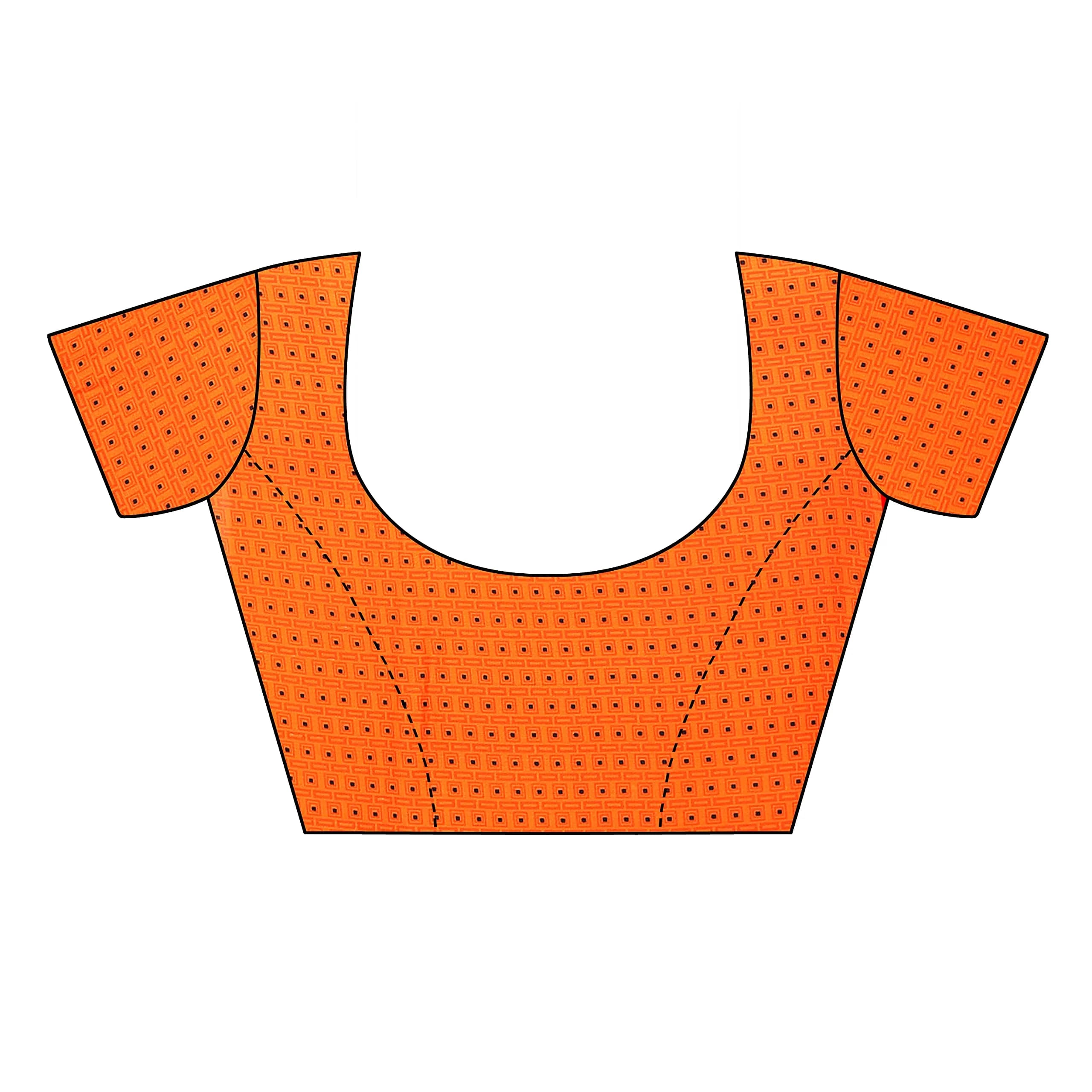 Yashika Women's Georgette Print Saree with Unstitched Blouse Piece (Orange, Free Size) | Floral Pattern - view 5