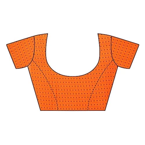 Yashika Women's Georgette Print Saree with Unstitched Blouse Piece (Orange, Free Size) | Floral Pattern thumbnail 5