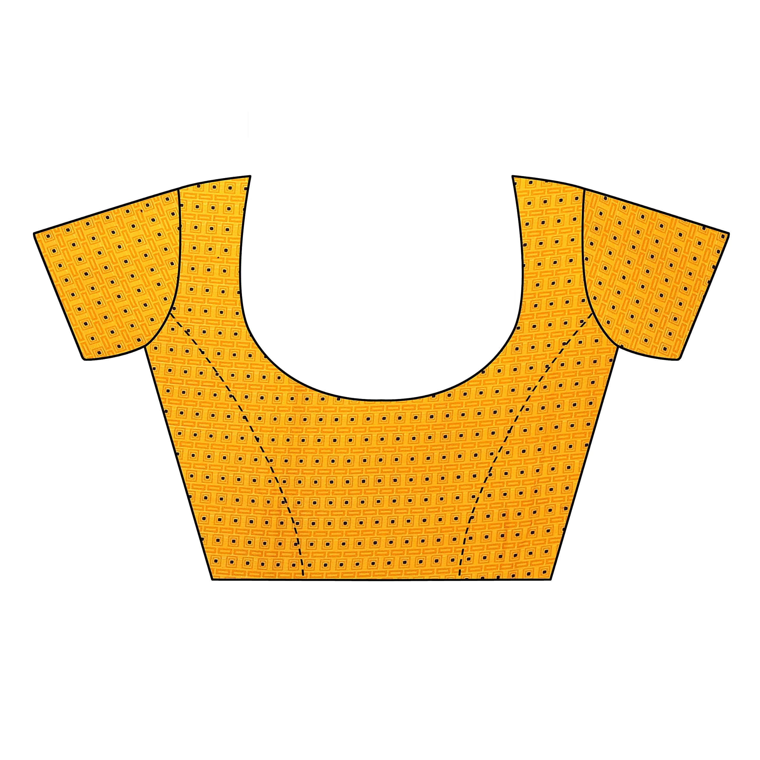 Yashika Women's Georgette Print Saree with Blouse - Yellow, 5.5m (18 ft) Saree + 0.8m (2.6 ft) Blouse - view 5