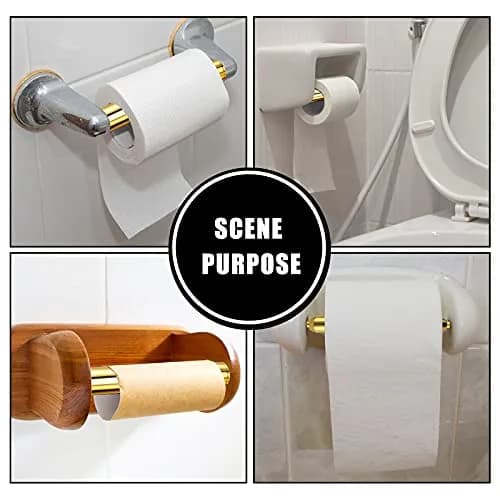 Shappy Gold 4 Pcs Universal Toilet Paper Holder Replacement Rods | Spring Loaded for Secure Fit thumbnail 7