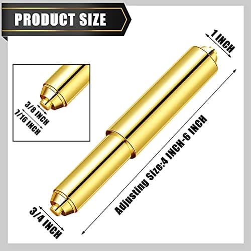 Shappy Gold 4 Pcs Universal Toilet Paper Holder Replacement Rods | Spring Loaded for Secure Fit thumbnail 2