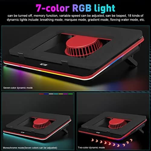 IETS GT500 RGB Laptop Cooling Pad | 5000 RPM Turbo-Fan, Variable Speed, Seal Foam, Dust Filter | 1.14 kg thumbnail 4