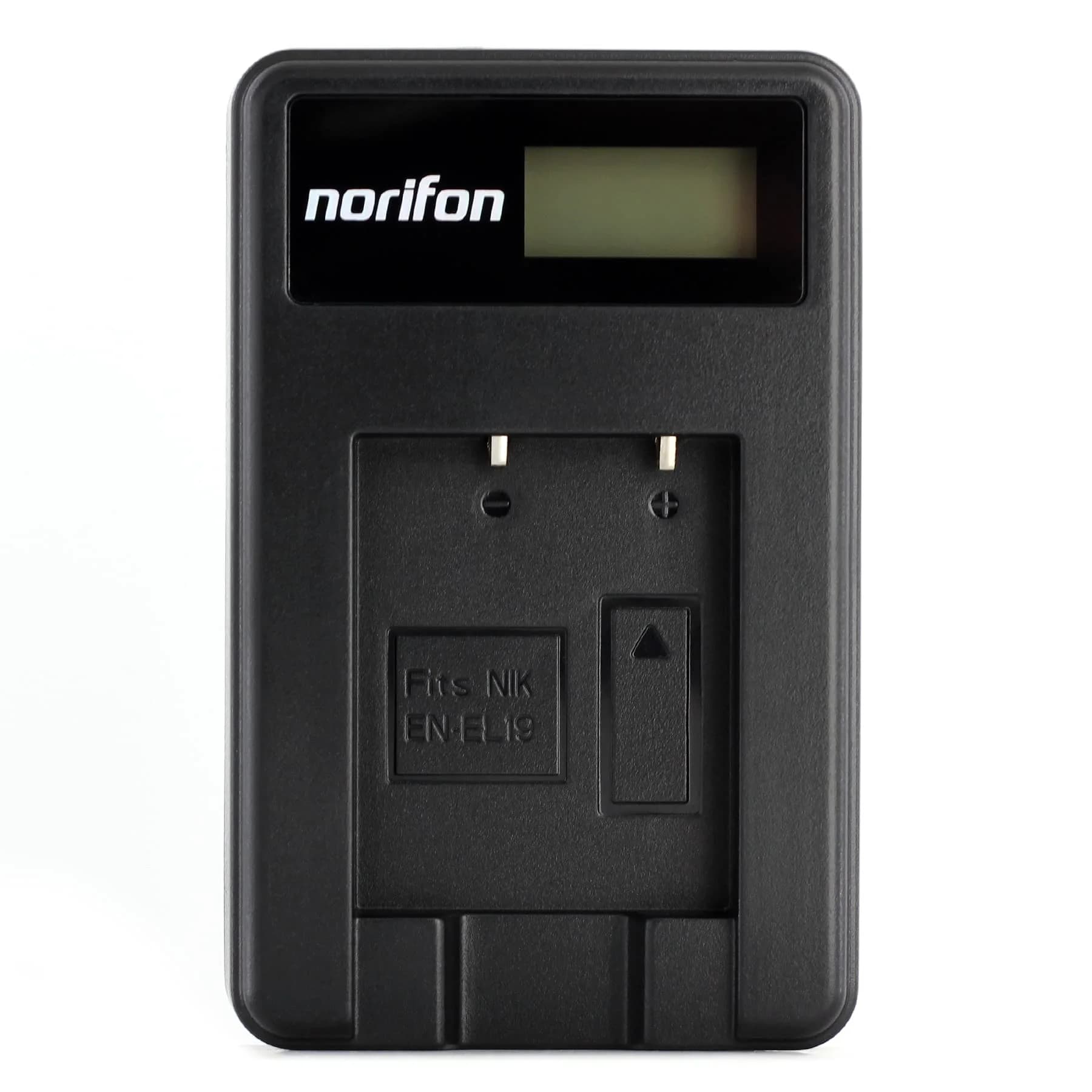Norifon EN-EL19 LCD USB Camera Charger for Nikon Coolpix S33, S7000, S6900 | Charges 2 Batteries Simultaneously