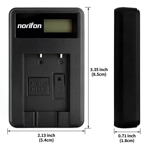 Norifon EN-EL19 LCD USB Camera Charger for Nikon Coolpix S33, S7000, S6900 | Charges 2 Batteries Simultaneously thumbnail 4