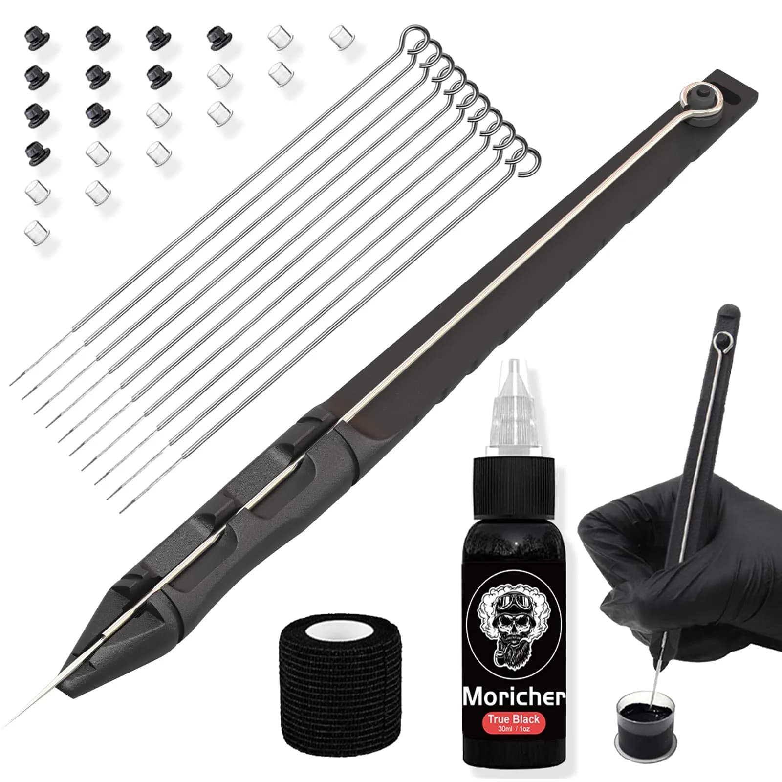 Moricher Hand Poke a Stick Tattoo Kit with ink | DIY Tattoo Supplies for Beginners in India