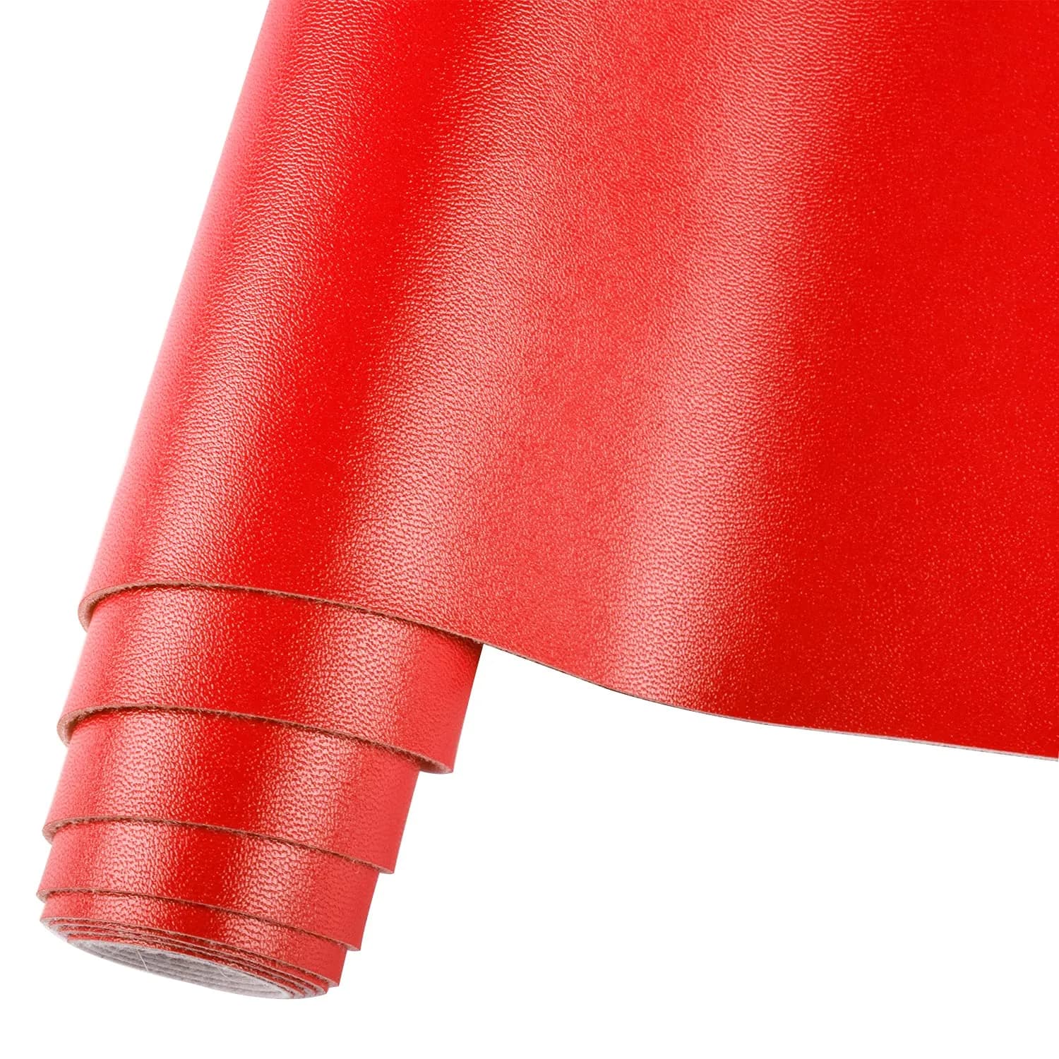 HGUAN Red Faux Leather Sheets Roll 12"X53" | Bright Solid Color for Crafts & Sewing thumbnail 1