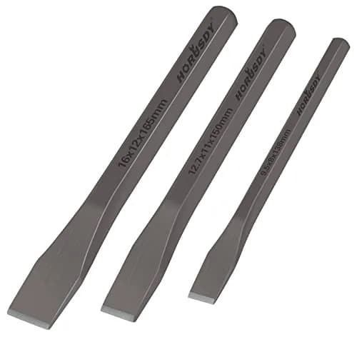 HORUSDY 3-Piece Heavy-Duty Cold Chisel Set 3/8", 1/2", 5/8" | Cr-V Steel for Metalworking & Masonry thumbnail 1