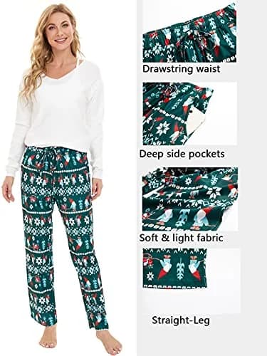 BATHRINS Womens Comfy Lounge Pants Wide Leg Drawstring Cotton Blend | Soft, Breathable & All-Season (70-120 chars) thumbnail 5