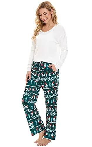 BATHRINS Womens Comfy Lounge Pants Wide Leg Drawstring Cotton Blend | Soft, Breathable & All-Season (70-120 chars) thumbnail 3