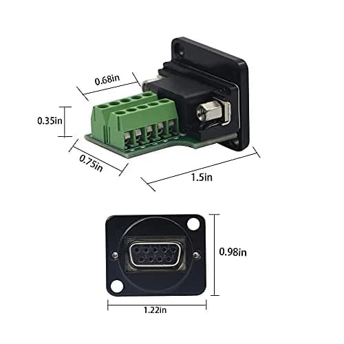 QIANRENON DB9 Panel Mount Terminal RS232 Serial to Female Adapter Connector Breakout Board, Black | Easy Install, No Soldering thumbnail 6