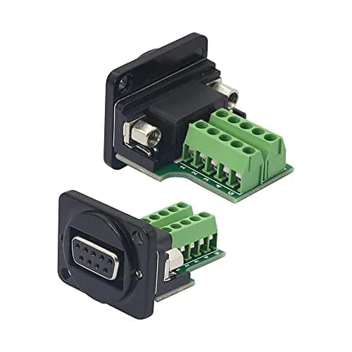 QIANRENON DB9 Panel Mount Terminal RS232 Serial to Female Adapter Connector Breakout Board, Black | Easy Install, No Soldering thumbnail 2