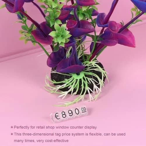 MECCANIXITY Adjustable Mini Cube Price Tag Display Kit Black on Clear, 3.3x5.6mm, 16 Sets | Professional Grade Label thumbnail 5