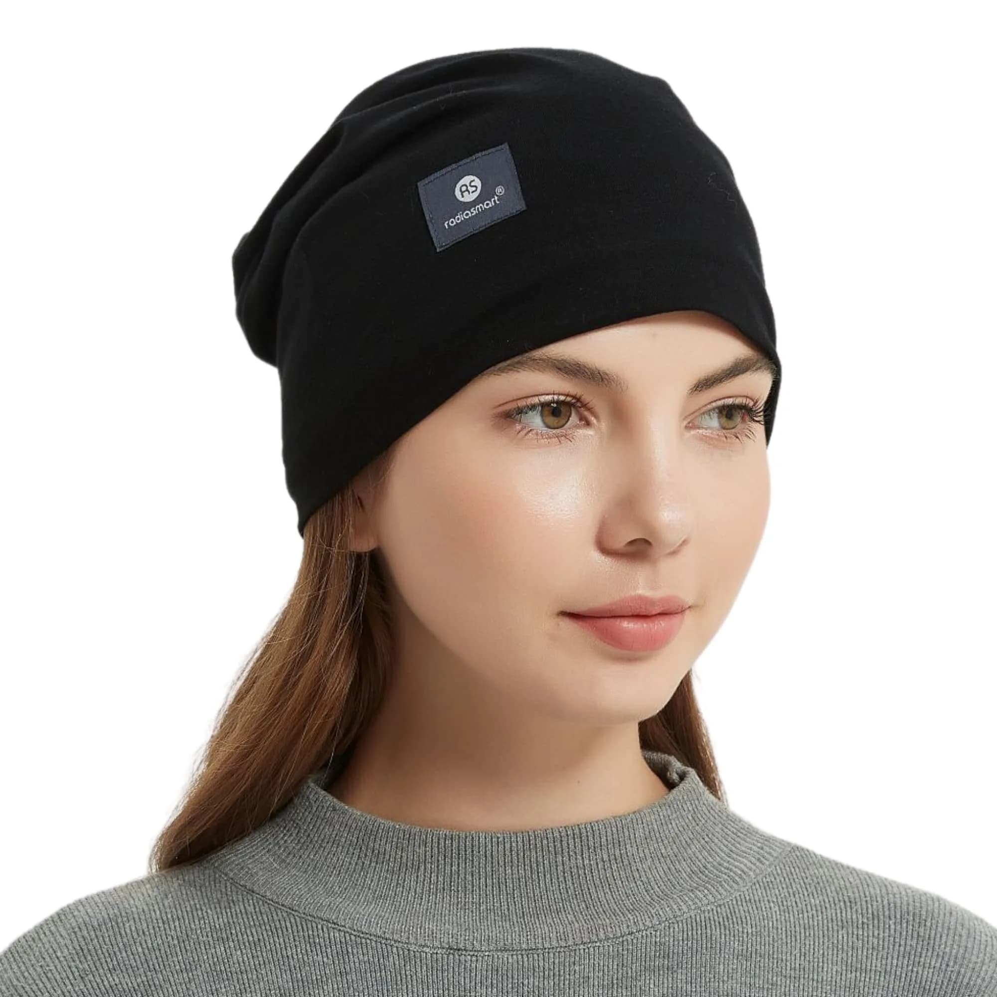 Radia Smart EMF Protection Slouch Beanie Black | RF Shielding for Head & Ears - main product image