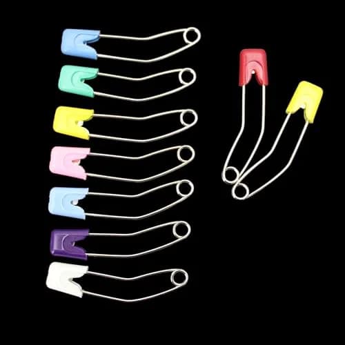 ARTCXC 50PCS 57mm Mixed Color Curved Safety Pins for Quilting & Sewing | Durable Metal, Safer Design thumbnail 4
