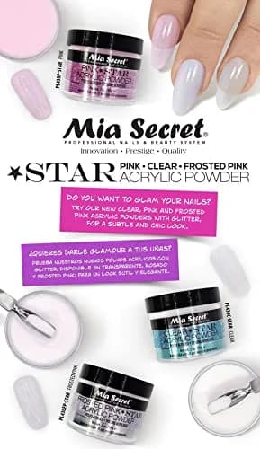 Mia Secret Acrylic Powder STAR CLEAR 2 oz | True-Clear Nail Art Powder for Beginners & Pros thumbnail 3