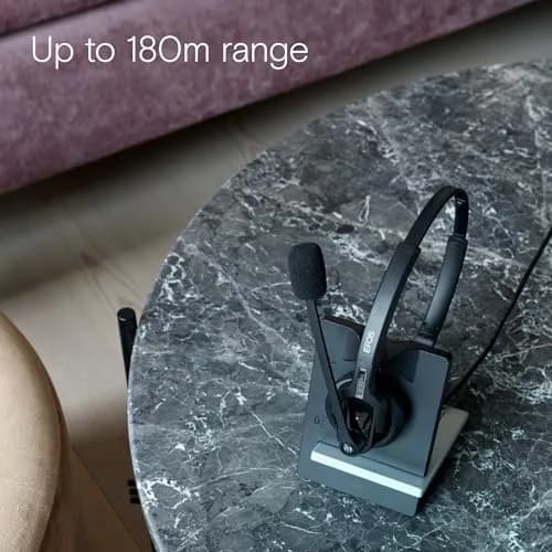 EPOS Impact D 30 USB ML Wireless DECT Dual Ear Headset Black | Clear Calls & Long Range thumbnail 6