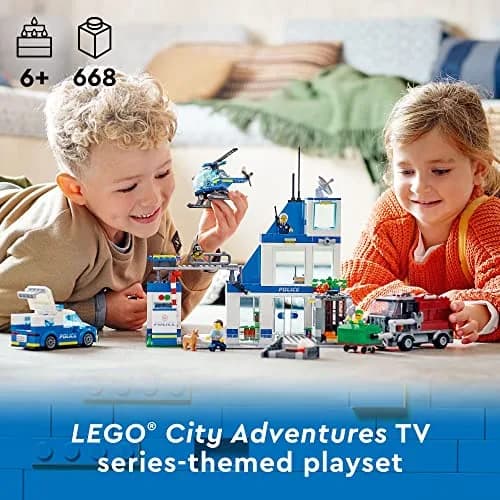 LEGO City Police Station with Van, Garbage Truck & Helicopter Toy 60316 | 668 pcs, Gifts for 6+ Kids thumbnail 2