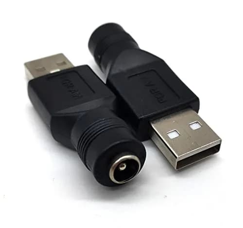 Traovien USB to DC Power Adapter 2PCS | 5V USB Male to DC 5.5x2.1mm Female | Compact & Lightweight thumbnail 2