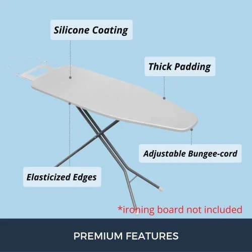 SAVUK Ironing Board Cover and Pad 18"x53" | Heat Reflective, Thick Padding, Non Stick thumbnail 3