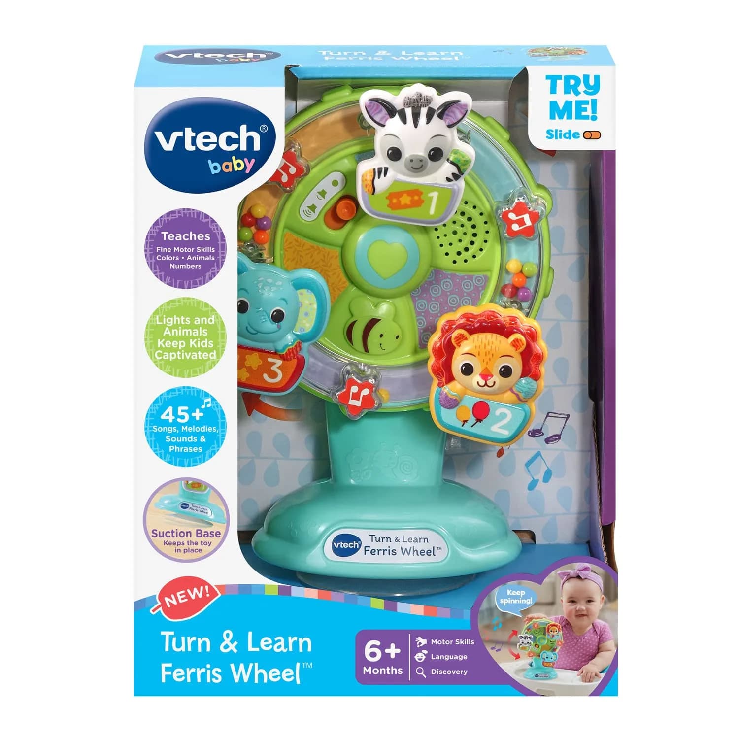 VTech Turn and Learn Ferris Wheel Musical Toy | 16.5cm (6.5") x 19cm (7.5") x 8.1cm (3.2") - view 6