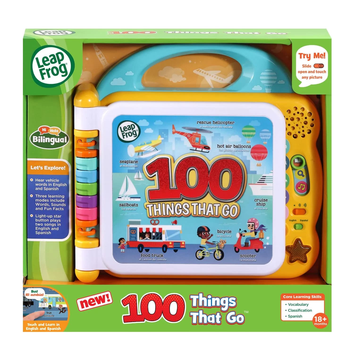 LeapFrog 100 Things That Go Interactive Book | Bilingual English Spanish Learning Toy - view 6