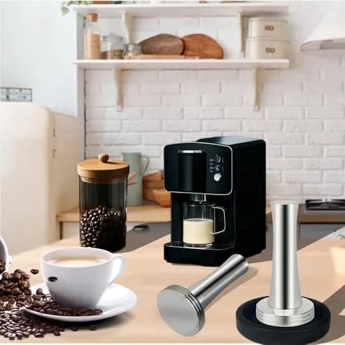 Boicafe 39mm Coffee Tamper with Mat & Brush - 304 Stainless Steel Base, Heavy Duty Espresso Presser (Silver) thumbnail 4