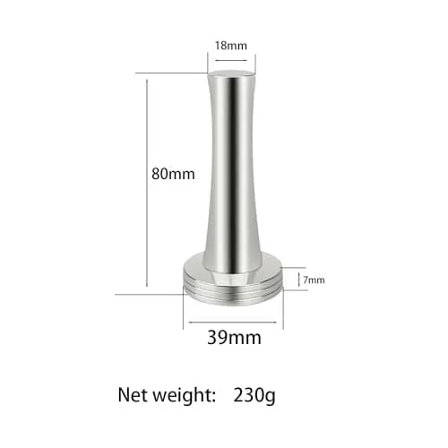 Boicafe 39mm Coffee Tamper with Mat & Brush - 304 Stainless Steel Base, Heavy Duty Espresso Presser (Silver) thumbnail 3