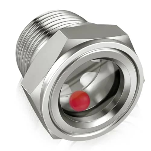 Boltigen Stainless Steel Oil Sight Glass 1/2 NPT Male Hex Head | Pressure Rated 800 PSI thumbnail 1
