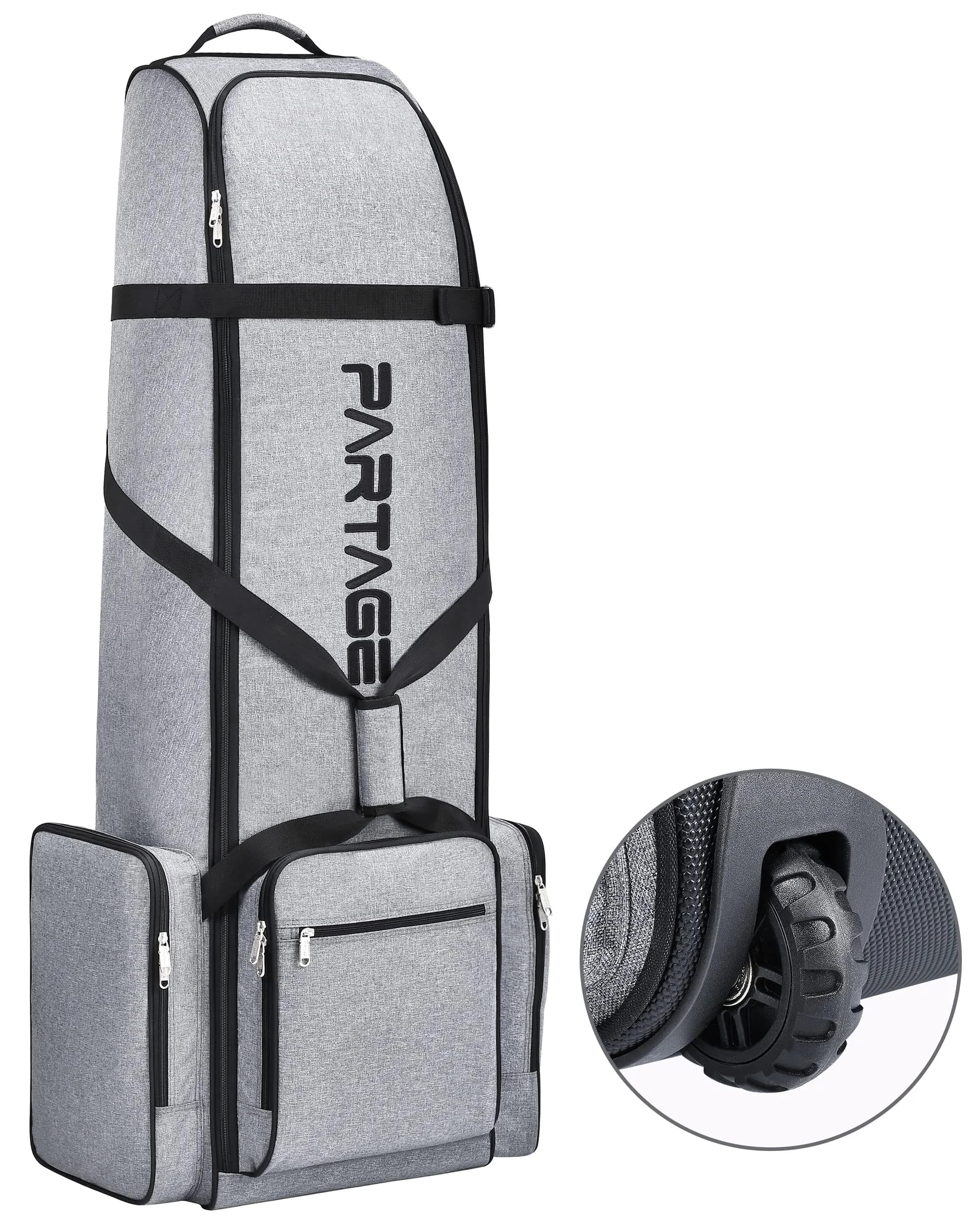 Partage Golf Travel Bag with Wheels & Padded Protection, 132 cm (51 Inches) | Gray — Gray
