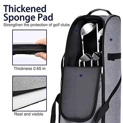 Partage Golf Travel Bag with Wheels & Padded Protection, 132 cm (51 Inches) | Gray thumbnail 4