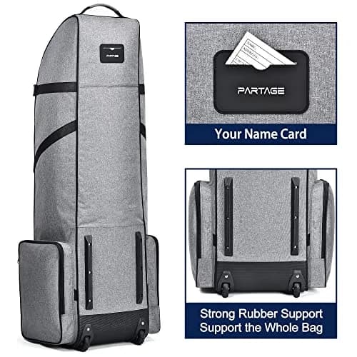 Partage Golf Travel Bag with Wheels & Padded Protection, 132 cm (51 Inches) | Gray thumbnail 6