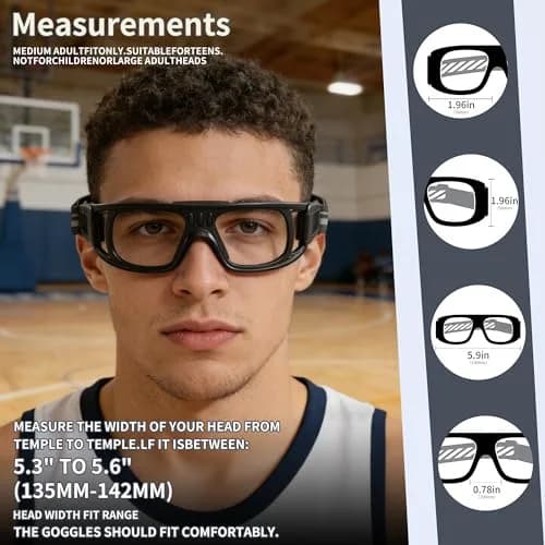 SooGree Professional Sports Goggles 8068, 0.15 kg (0.33 lb) | Impact Resistant Anti-Fog Eyewear thumbnail 7