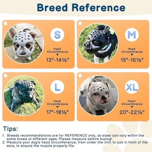 BARKLESS Frenchie Muzzle for Short Snout, Breathable Dog Muzzle for Biting, 13"-14.5" Head Circumference | Allows Drinking & Panting thumbnail 5