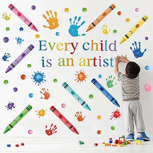 DESERT CAMEL Every Child is an Artist Wall Decals Watercolor Crayon Paint Splatter Wall Decal 4 Sheets (41cm x 29.7cm) | Inspirational Art for Classrooms thumbnail 4