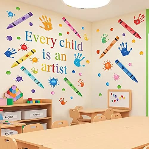DESERT CAMEL Every Child is an Artist Wall Decals Watercolor Crayon Paint Splatter Wall Decal 4 Sheets (41cm x 29.7cm) | Inspirational Art for Classrooms thumbnail 5
