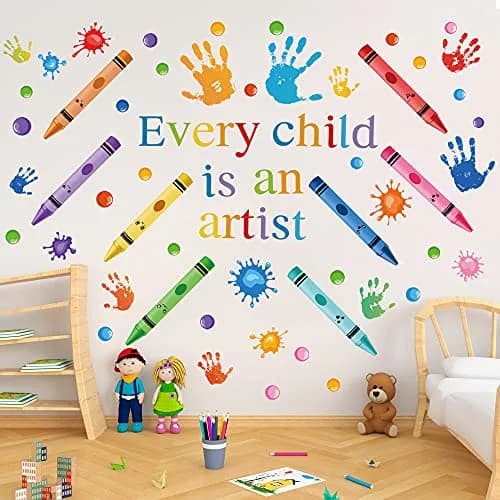 DESERT CAMEL Every Child is an Artist Wall Decals Watercolor Crayon Paint Splatter Wall Decal 4 Sheets (41cm x 29.7cm) | Inspirational Art for Classrooms thumbnail 6