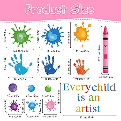 DESERT CAMEL Every Child is an Artist Wall Decals Watercolor Crayon Paint Splatter Wall Decal 4 Sheets (41cm x 29.7cm) | Inspirational Art for Classrooms thumbnail 2