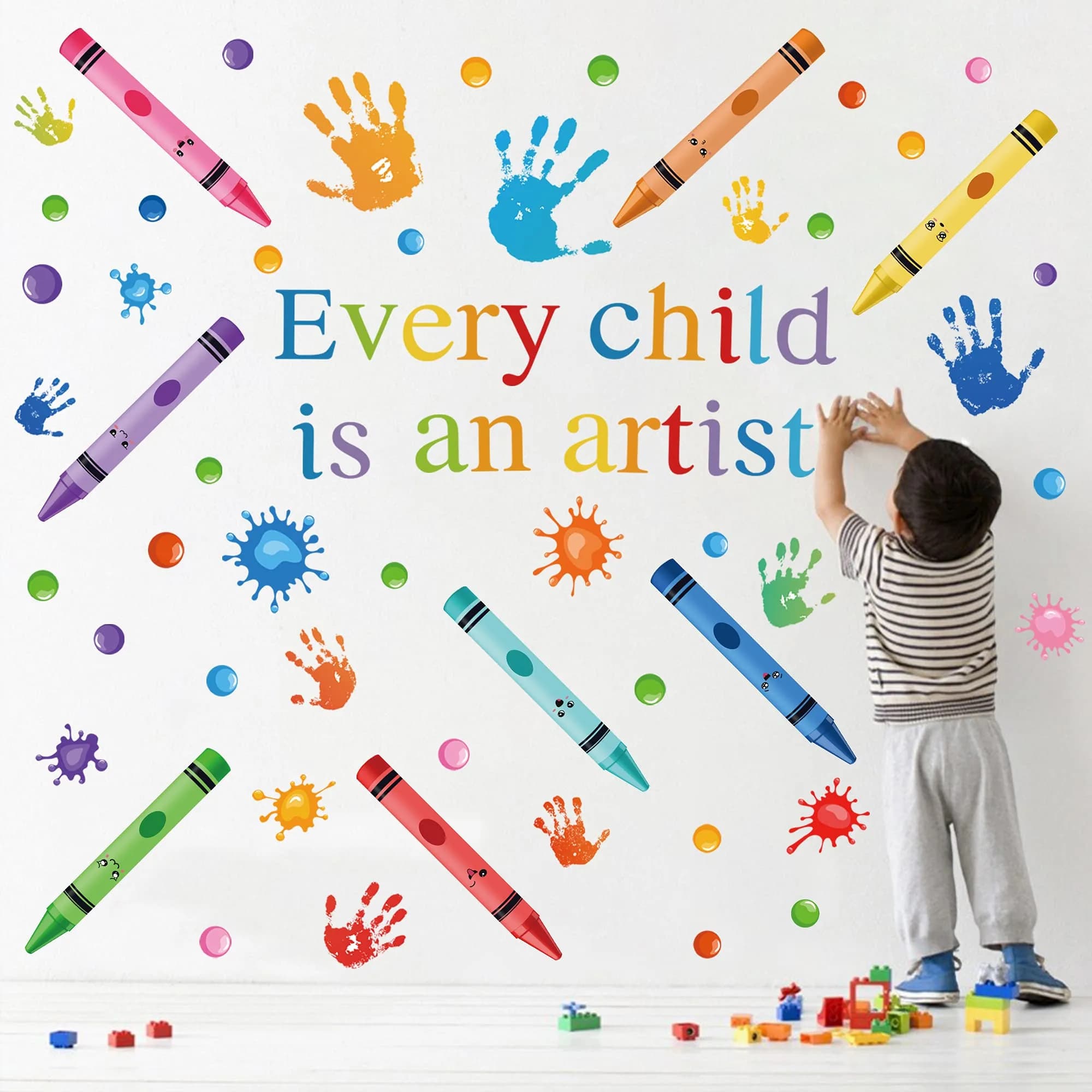 DESERT CAMEL Every Child is an Artist Wall Decals Watercolor Crayon Paint Splatter Wall Decal 4 Sheets (41cm x 29.7cm) | Inspirational Art for Classrooms - view 4