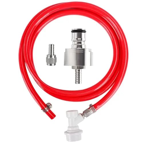 Hgkeke 5.5ft CO2 Gas Line Tubing Kit with Carbonation Cap & Ball Lock Disconnect | Stainless Steel & Red PVC (Pack of 1) thumbnail 1